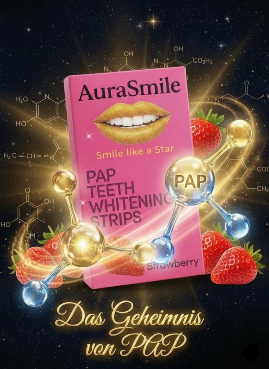 AuraSmile Premium Bleaching Strips - Zahnaufhellung mit Fruchtgeschmack - PAP+ Whitening