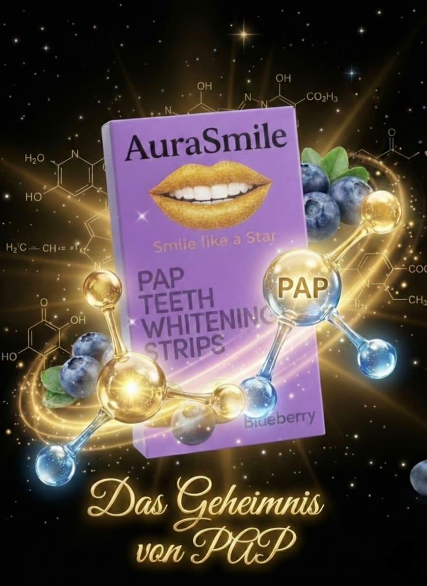 AuraSmile Premium Bleaching Strips - Zahnaufhellung mit Fruchtgeschmack - PAP+ Whitening